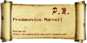 Prodanovics Marcell névjegykártya